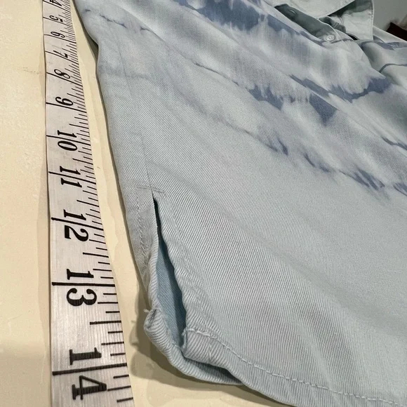 Lane Bryant Denim-look Tie-Dye Blouse | 30/32 - Picture 10 of 12